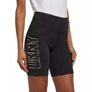Women's NWT DKNY Ladies Biker Short Metallic Logo Size Small‎